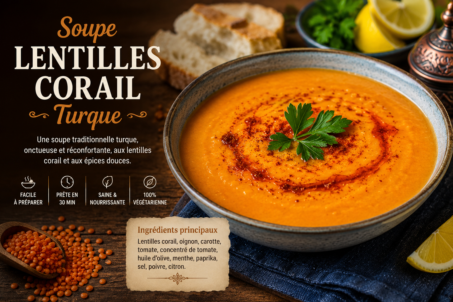 Soupe Lentilles Corail Turque